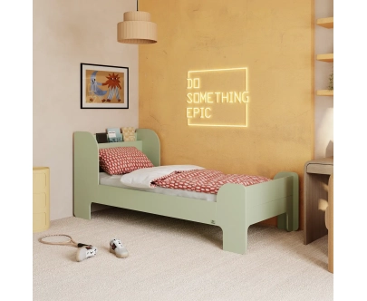 Łóżko dla dzieci i młodzieży z półką i stelażem FLOU Klasyczne Drewniane