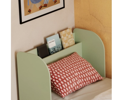 Łóżko dla dzieci i młodzieży z półką i stelażem FLOU Klasyczne Drewniane