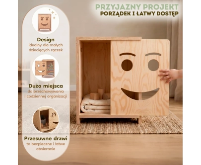 Szafka nocna dla dzieci KAPI Montessori Drewniana