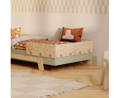 Barierka do łóżka dla dzieci PUZZLE Montessori Drewniana