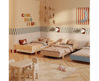 Barierka do łóżka dla dzieci PUZZLE Montessori Drewniana