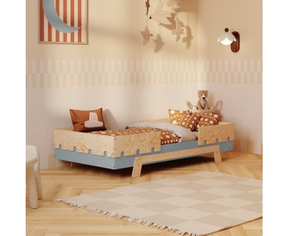 Barierka do łóżka dla dzieci PUZZLE Montessori Drewniana