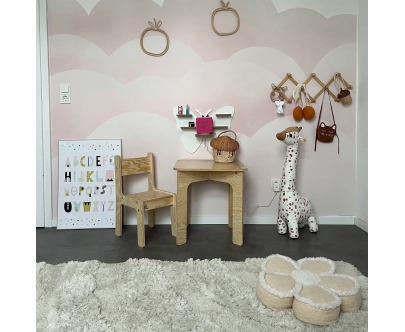 Stolik z krzesełkiem dla dziecka SET MIMI TAB Montessori Drewniany