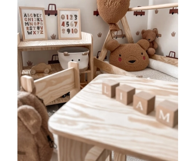 Stolik z krzesełkiem dla dziecka SET MIMI TAB Montessori Drewniany