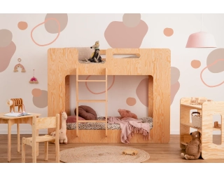 Łóżko piętrowe dla dzieci ze stelażem MIMI Montessori Drewniane