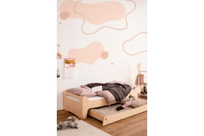 Łóżko dziecięce z szufladą i stelażem TILA 10 Montessori Drewniane