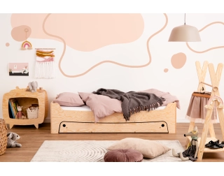 Łóżko dziecięce z szufladą i stelażem TILA 10 Montessori Drewniane