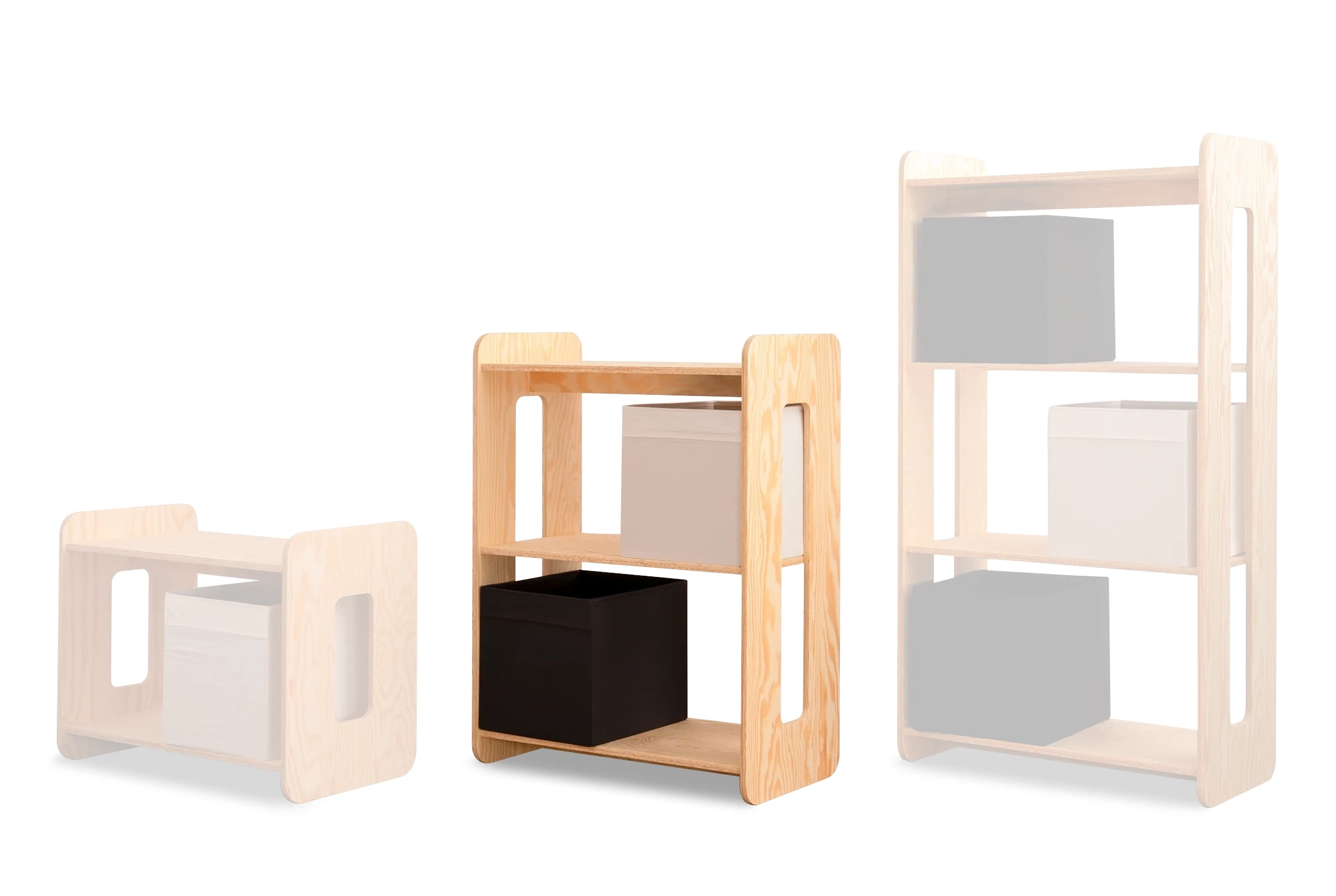 Regał dla dzieci DRONE Montessori Drewniany (Wybierz rozmiar: L - Wybierz kolor: Naturalny)